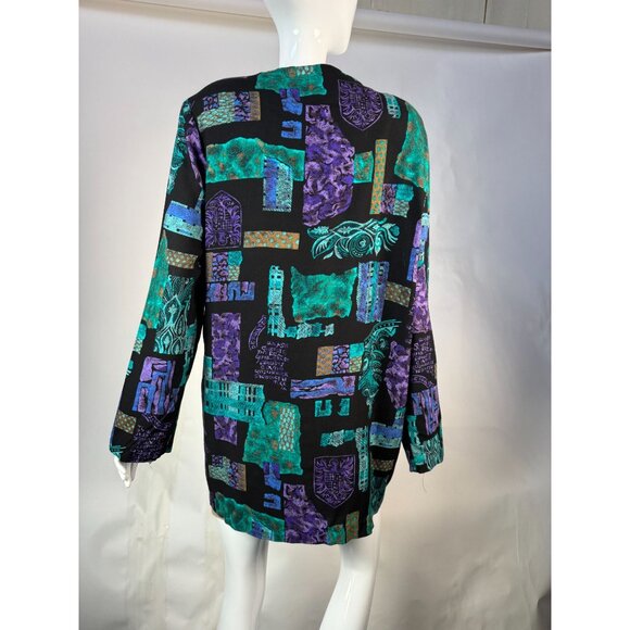 Vintage Très Paquette Byer California Womens Jacket L Shoulder Pads Ties - Picture 6 of 16